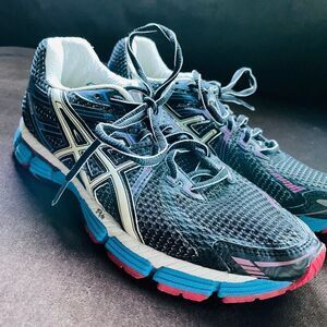 Excellent ASICS GT 2000 Black Blue Ruby Red sz 6 37 EUR